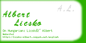 albert licsko business card